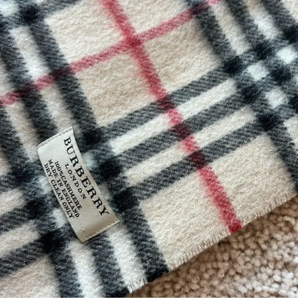 EUC Burberry Children’s Check Cashmere Scarf